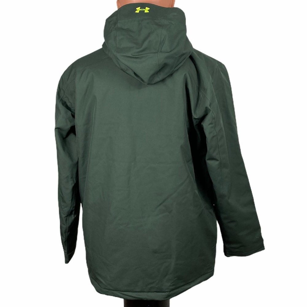 UA Winter Jacket for Men Insulated Green Under Armour Coat Hooded 1280813 310 - Picture 2 of 16